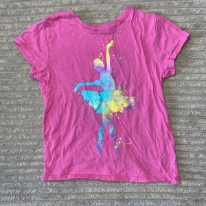 Colorful Ballerina Graphic Tee - Girls S (5/6)